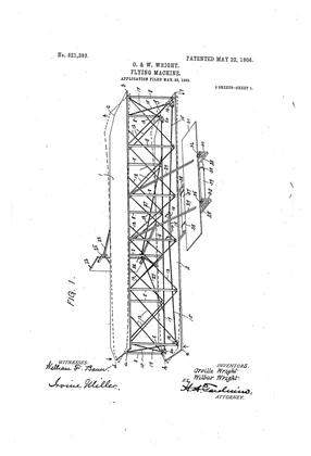 The Wright brothers' flying machine patent, 1906.
