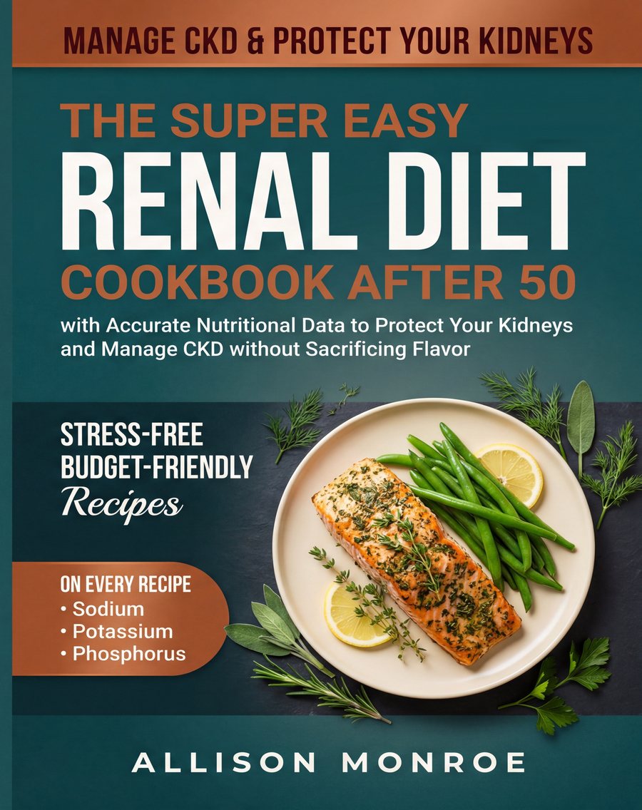 Cover of The Super Easy Renal Diet Cookbook After 50 by Allison Monroe